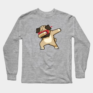 Dabbing Pug Funny Shirt Hip Hop Dabbin Long Sleeve T-Shirt